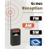 PRUNUS Portable Radio AM FM with Rechargeable Battery, Earphone Jack,