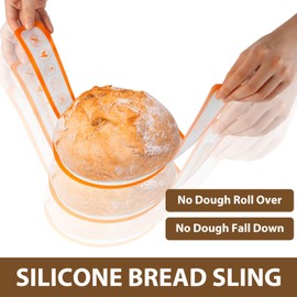 【2 PCS】JEEPHEE Silicone Bread Sling for Dutch Oven-Best Japan Silicone, Non-Stick & Easy Clean & Reusable & Non-Slip Silicone Bread Baking Mat with Long Handles, Easy to Transfer Sourdough Bread