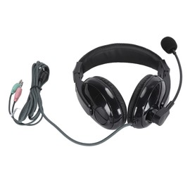 Wired Gaming Headset 360 Degree Rotation Microphone Headphones for Online Course Teleconference