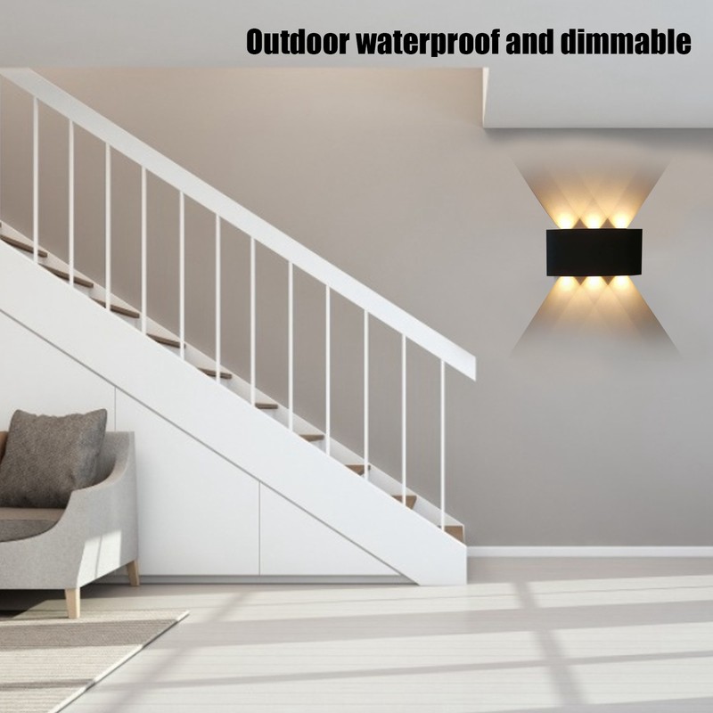 6W LED Wall Light Aluminium Black Shell Warm Light Up