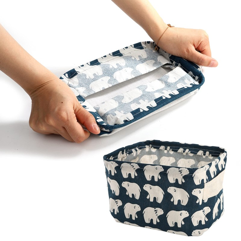 Lawei 9 Pack Mini Canvas Storage Bins - Collapsible Canvas