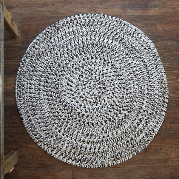 Londonderry Tweed Reversible Braided Rug 4X4 Round Area Rug -