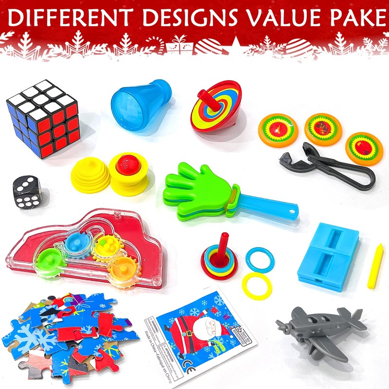 SURCVIO 12 Pack Non-Snap Christmas Table Party Favors with Party