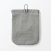 Mu-in Ryohin Wrinkle Nylon One-Handed Opening Flat Pouch - Gray
