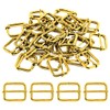 Swpeet 60Pcs 5/4 Inch - 32mm Gold Metal Rings Metal Rectangle Adjuster Triglides Slides Buckle, Roller Pin Buckles Slider Strap Adjuster Keychains for Belt Bags DIY (Gold, 5/4 Inch)