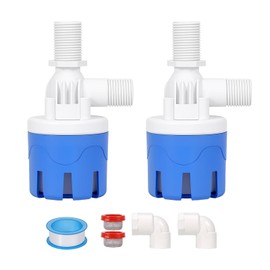 JLUHYANN 1/2" Top Inlet Automatic Water Level Control Valve 2PC Auto Water Float Valve for Water Tank Livestock Water Trough Pool Solar Energy