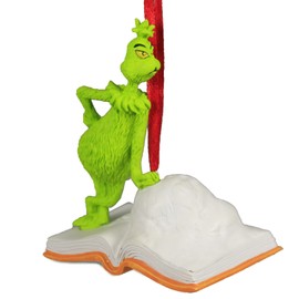 Department 56 Dr. Seuss The Grinch Open Book Hanging Ornament, 3.125 Inch, Multicolor