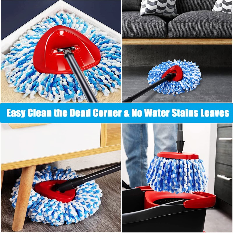 12 Packs Spin Mop Replacement Head, Only Fit for RinseClean