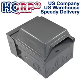 HQRP Outdoor Electrical Outlet Box, 20 AMP WRTR GFCI Receptacle, Rainproof 3R Enclosure, Weatherproof All Metal Outlet Cover, Power Plug for Patio, Garden, Garage, Outdoor Decorations [ETL Listed]