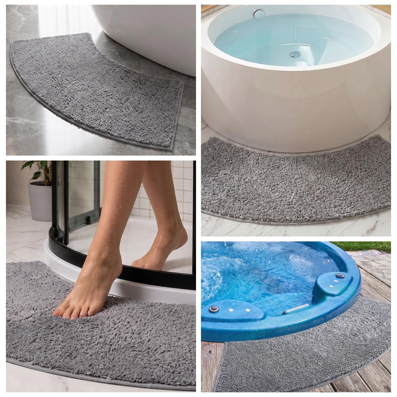 Ruiunchu Bath Mat, Non Slip Shower Mat Curved Shower Bath