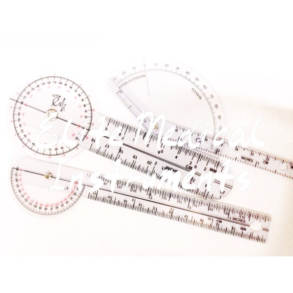 EMI 3 Piece Pocket Goniometer Set: 6", 6" 180 Degree,