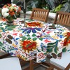 bnhjsdw Outdoor Tablecloth with Umbrella Hole for Oval Table, Waterproof