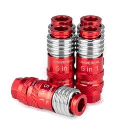 Wangsucc 5 In 1 Universal Quick Industrial Connect Coupler Air Hose Fittings 1/4” Body Size 5-in-1 Quick Connect Air Fitting Air Compressor Accessories Fitting (5 PCS)