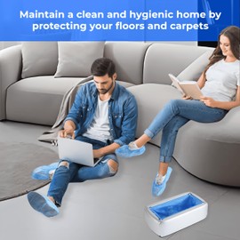 Shoe Cover Dispenser Automatic Machine with 200pcs Disposable Covers and Fits Most Shoes Size, Non-Slip, User-Friendly and Reliable Shoe Cover Machine For Home, Office, Hospital to Protect the Floor