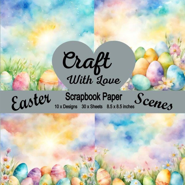 Scrapbook Paper Pad - Easter Egg Background Scenes - Craft
