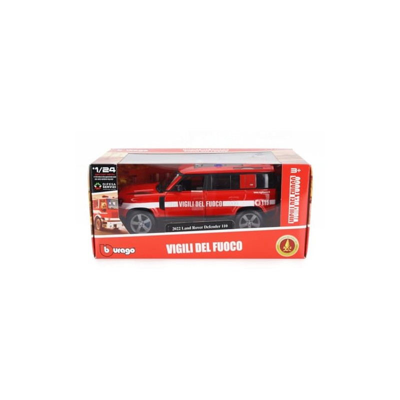 Burago Land Rover Defender Fire Brigade Model 1:24 Scale Italian