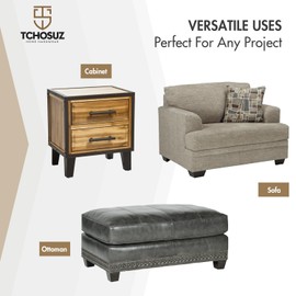 TCHOSUZ 6 Inch / 15cm Wooden Furniture Legs, Set of 4 Solid Wood White Pyramid Sofa Legs Couch Feets with Hanger Bolt & Screws, Mid-Century Modern Furniture Replacement Feet for Home DIY