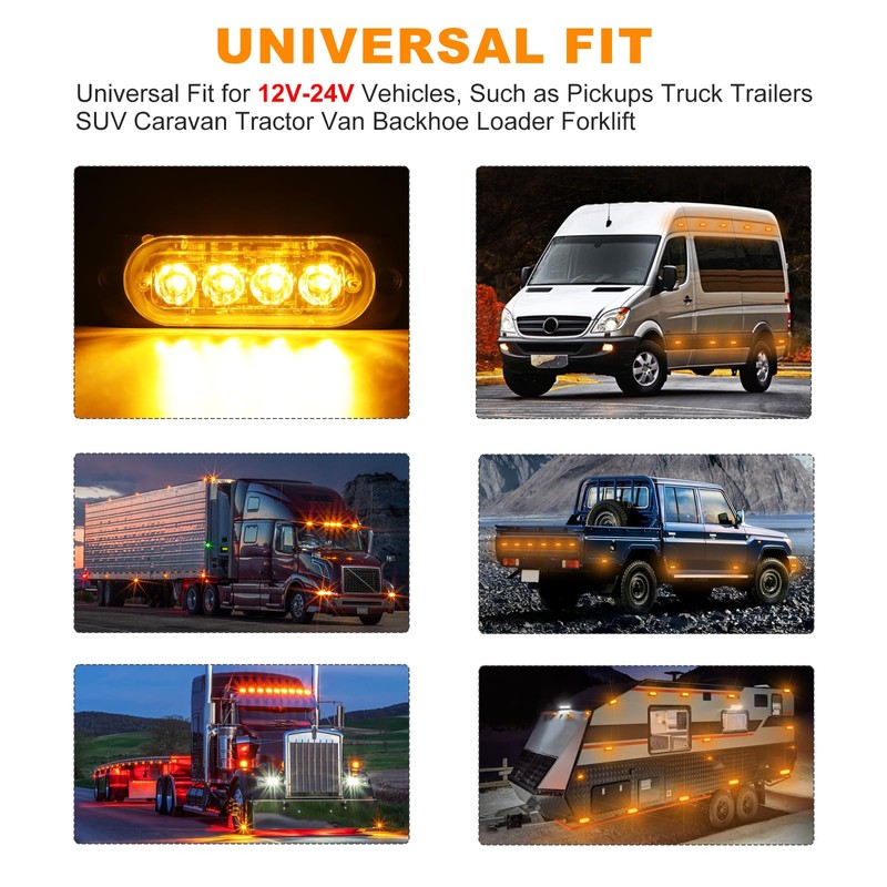 DREAMIZER Car Warning Light, 4 LEDs, Emergency Strobe Flashing Lights,