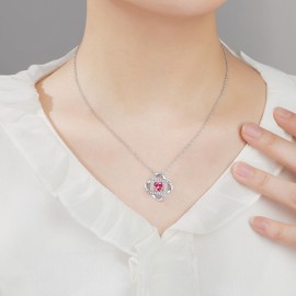 JoycuFF Daughter Gift from Mom Dad To My Daughters October Birthstone Pendant Love Knot CZ Necklace Christmas Birthday Gifts for Daughter Jewelry