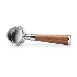 CrossCreek Espresso Portafilter | 54mm Bottomless portafilter with 3 Ear | Suitable for 54mm Breville/Sage Barista Espresso Machine | with Walnut Handle and Stainless Steel Single Wall Basket