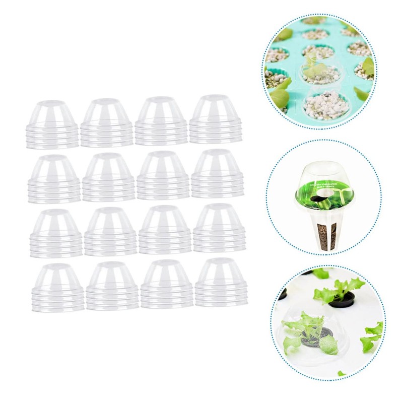 Levemolo 150Pcs Transparent Humidity Domes for Hydroponic Plants Protective Planter