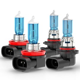 SYJIIP Compatible for RAM 1500 2500 3500 Headlight Bulbs 2009 2010 2011 2012 2013 2014 2015 2016 2017 2018 2019 2020 2021 2022 2023, 9005 H11 High Low Beam Halogen Lights, 6000k White, 4-Pack