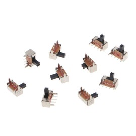 BEIDUOYANG 10 Pcs Toggle Vertical Slide Switch 1P2T 3 Pin 3mm Shank for PCB Mount SK12D07-V Push Button Switch On Off Waterproof Momentary Led Control Lever Handle Start Stop Tactile Dimmer Detector