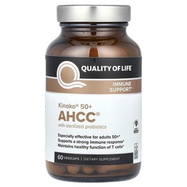 Quality of Life, Kinoko 50+ ACCC, Sterile Probiotic-Containing, Veggie Capsules, 60 Tablets / Quality of Life (퀄리티오브라이프), Kinoko 50+ ACCC, 멸균 프로바이오틱 함유, 베지 캡슐 60정
