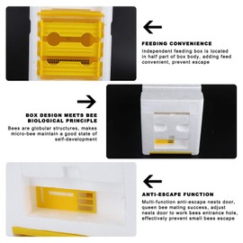Mini Mating Nuc Box Beekeeping Queen Breeding Bee Apidea Hive Equipment Foam Rearing Box, Copulation Accessories for Beekeepers Supplies