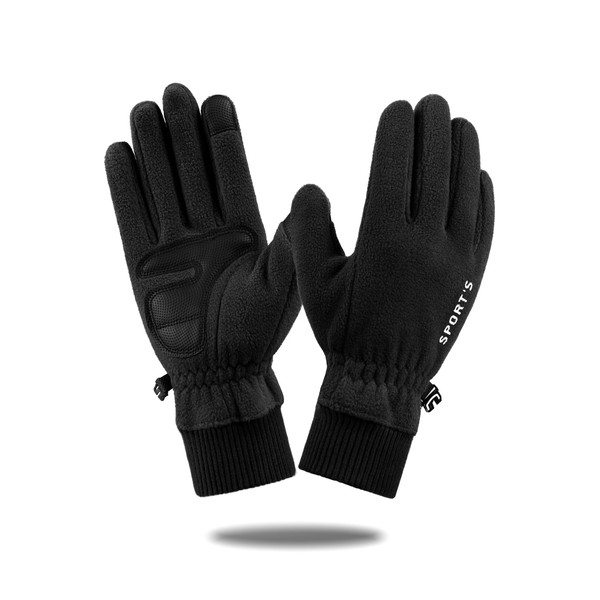 TOBEHIGHER Winter Gloves Women Men - Winter Gloves for Women Cold Weather, Large Touch Screen Solid Lightweight Waterproof Thermal Ski Gloves for Running Cycling Outdoor Activities, Black
