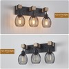 A1A9 3-Light Farmhouse Vanity Light for Bathroom, Wood Wall Sconce