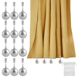 12PCS Heavy Duty Curtain Weights for Outdoor Indoor, Stainless Steel Drapery Clips Keepping Curtain Panel Straight, Keep Shower Curtains from Waving, Weigh Down Sun Curtain Tablecloth Garden Flag
