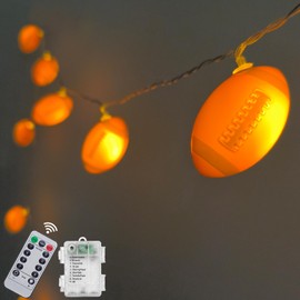 Football Decorations String Lights Battery Operated 7Ft 10 LED Football Light with Timer, Sports Decor Lights for Boys, Girls, Bedroom, Sports Theme Party Party, Christmas Tree, Room Decor
