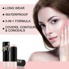 Apooliy Matte Foundation Stick,Lightweight Buildable Full Coverage, Longwear Face Foundation，Concealer