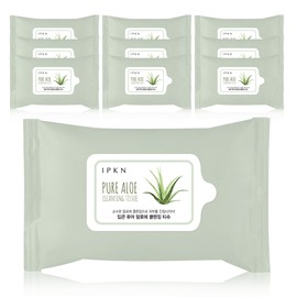 big mouth IPKN Pure Aloe Cleansing Tissue Hypoallergenic Impurity Removal Portable Deep Cleansing 20 Sheets, 10 Pieces / 입큰 퓨어 알로에 클렌징 티슈 저자극 노폐물제거 휴대용 딥클렌징 20매, 10개
