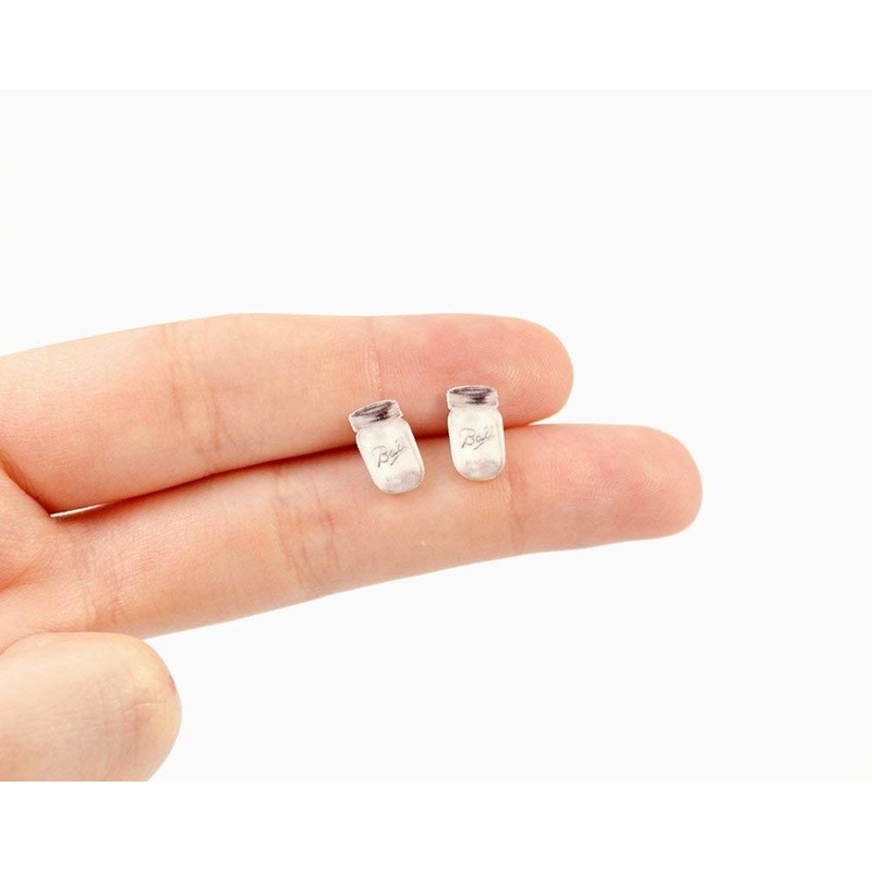 Handmade Mason Jar Stud Earrings