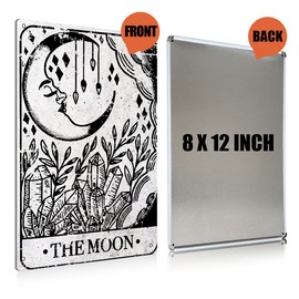 BEASTZHENG Tarot Cards The Moon Metal Tin Sign Wall Décor Black Vintage Sign for Home Living Room Bedroom Decor Gifts