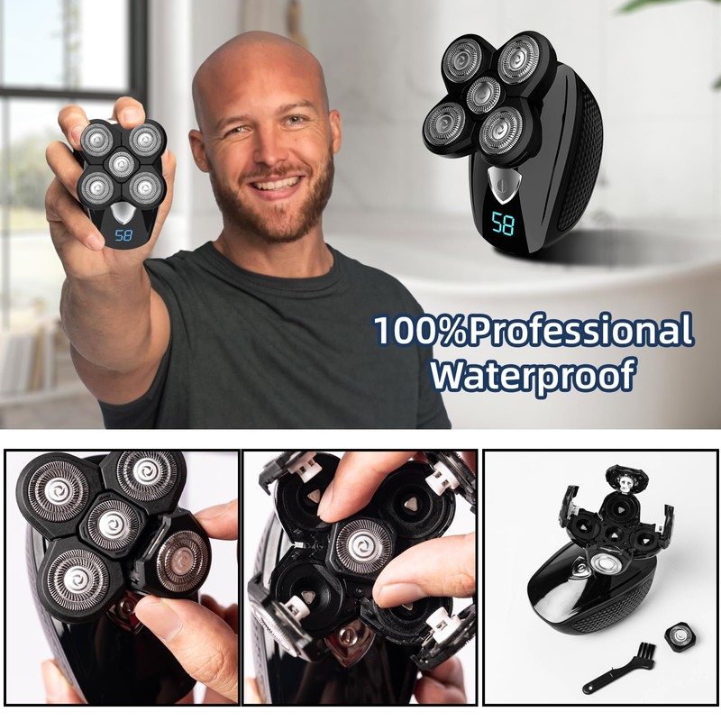 PHXCHAM Head Shavers for Bald Men, Rotary Waterproof Cordless Bald