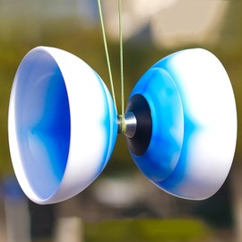 HenMerry Chinese Yoyo Diabolo Set - Triple Bearing Diabolo Juggling Toy with Diablo Sticks, String & Net Bag (Red)