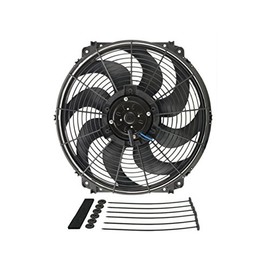 Derale 16626 16" Tornado Electric Fan Standard Kit , Black