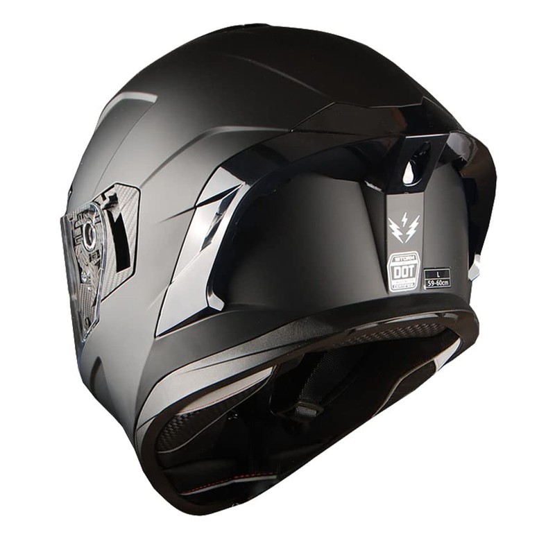 1Storm Motorcycle Full Face Helmet Dual Lens/Sun Visor Matt Black