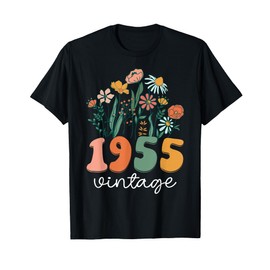 70 Years Old Vintage 1955 70th Women Birthday Wildflower T-Shirt
