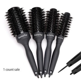 BarberTop Round Hair Brush, 1 Count Anti-static Hair Brush, Heatless Styling Tool for Hair Drying, Styling, Curling, Straightening, Suitable for All Types Of Hair - Color: Black, Specification: 32#