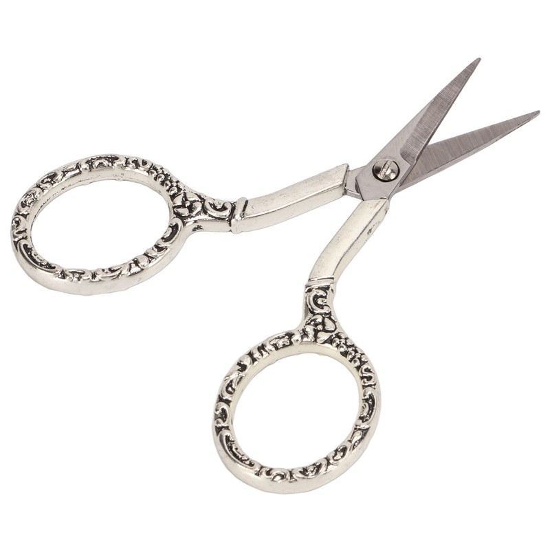 Sewing Scissors Vintage Chain Silver Bauhinia Stainless Steel Pointed Small