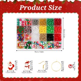 Leikedun Christmas Beads for Bracelet Making, Christmas Bracelet Making Kit