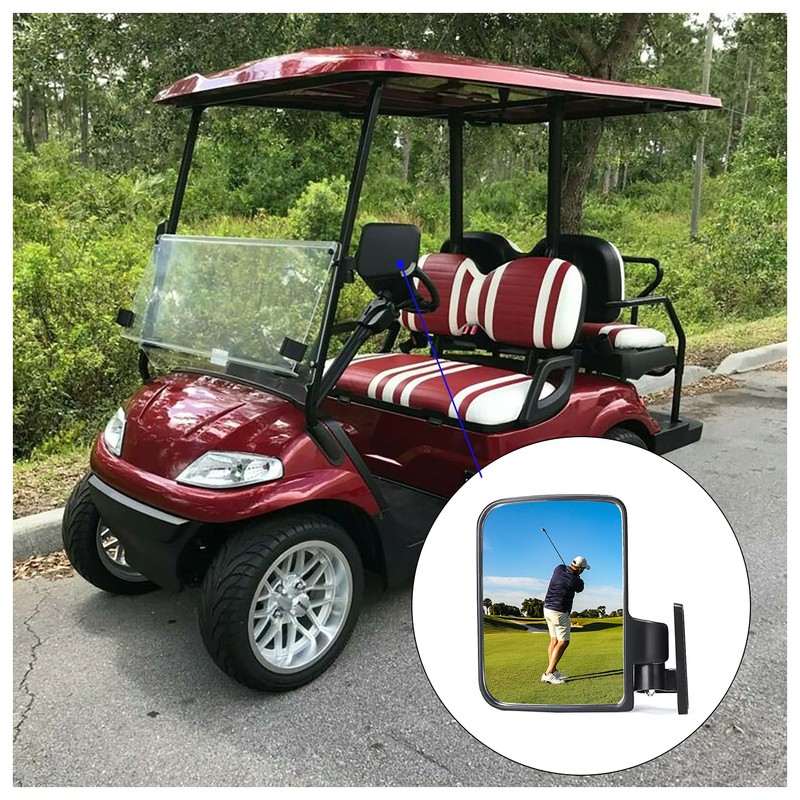 YGOLF Golf Cart Side Mirrors (Black+White)