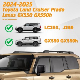 Tiezful Rain Guards Compatible with 2024 2025 Toyota Land Cruiser LC250 Prado J250 Accessories Vent Visors Fit for Lexus GX550 GX550h 2024 2025 Acrylic Tape-on Side Window Vent Visor Deflectors 4Pcs