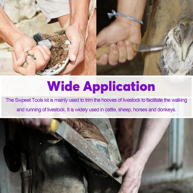 Swpeet 8Pcs Professional Farrier Tools Value Kit with Roll Pack,