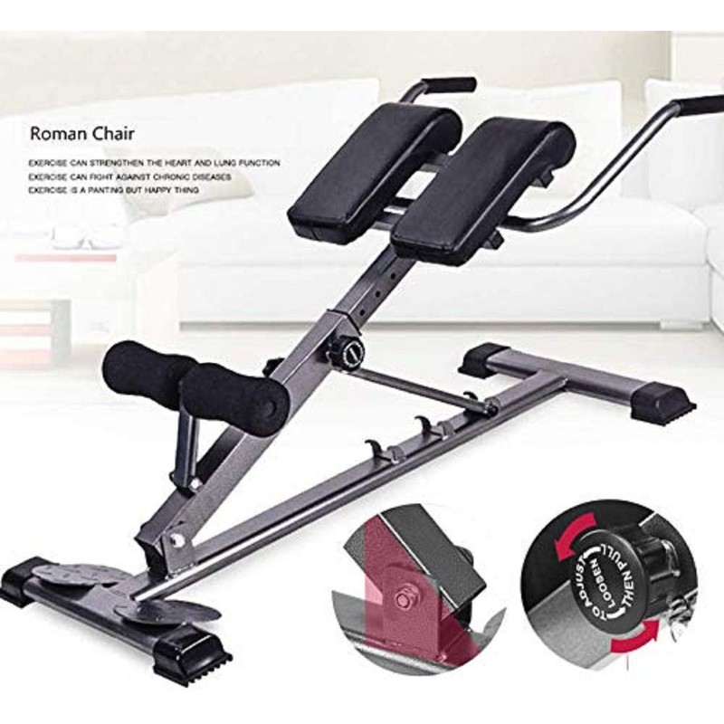 Roman Chair Back Hyper Extension Bench Adjustable Exercise Machine for