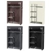 64\" Gray Portable Closet Storage Organizer with Shelves Wardrobe Clothes